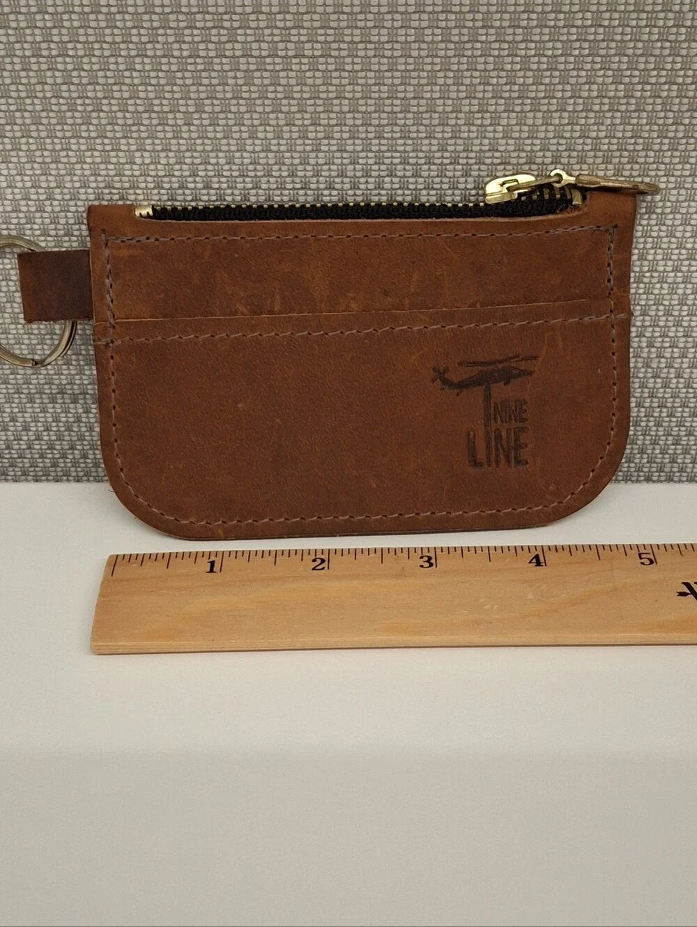 NINE LINE Leather Key Chain/Change Holder